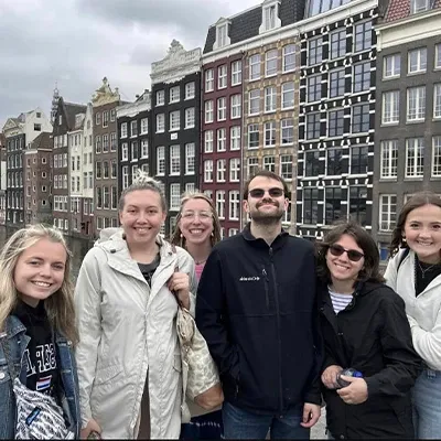 students pose for a photo during a study abroad trip